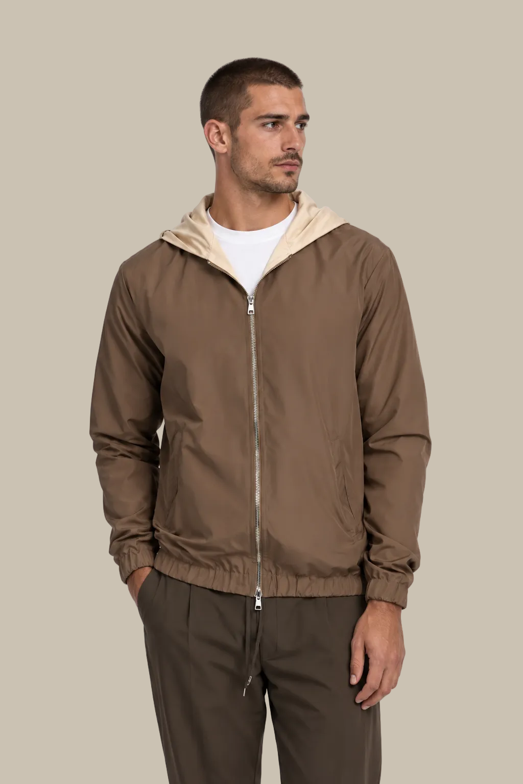 Hooded Blend Jacket | Desert Taupe