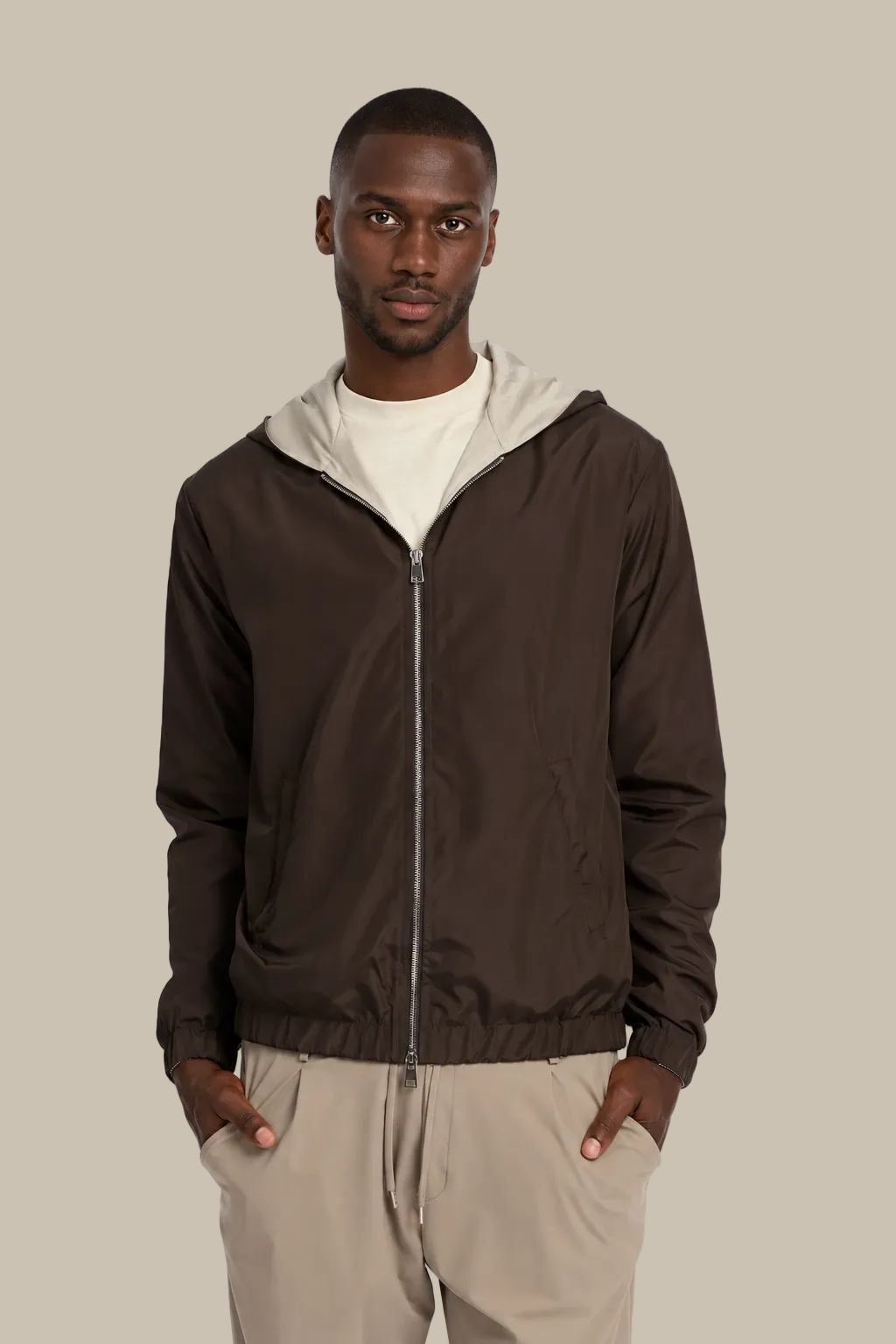 Hooded Blend Jacket | mocha brown