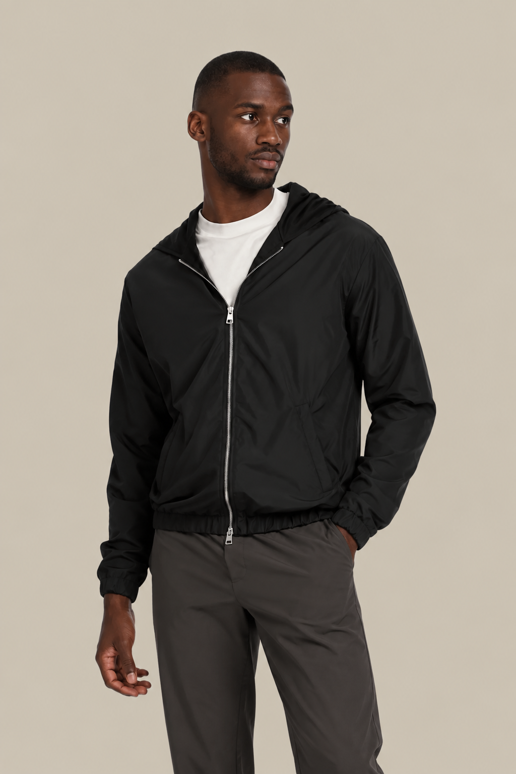 Hooded Blend Jacket |black